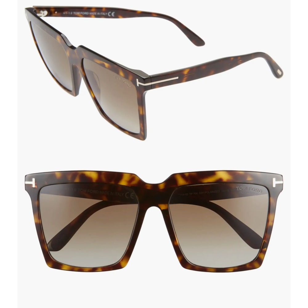 Tom Ford Sabrina 58mm Polarized Gradient Square Sunglasses